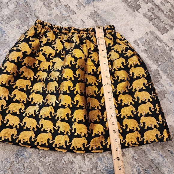 Crewcuts gold black elephants skirt. Kids size 14. - Picture 11 of 13